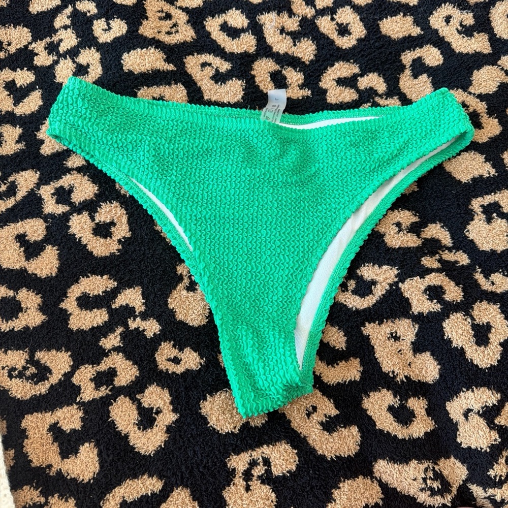 SHEIN Green Textured Bikini Bottom